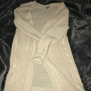 Charlotte Russe Tan Long Open Cardigan Sweater